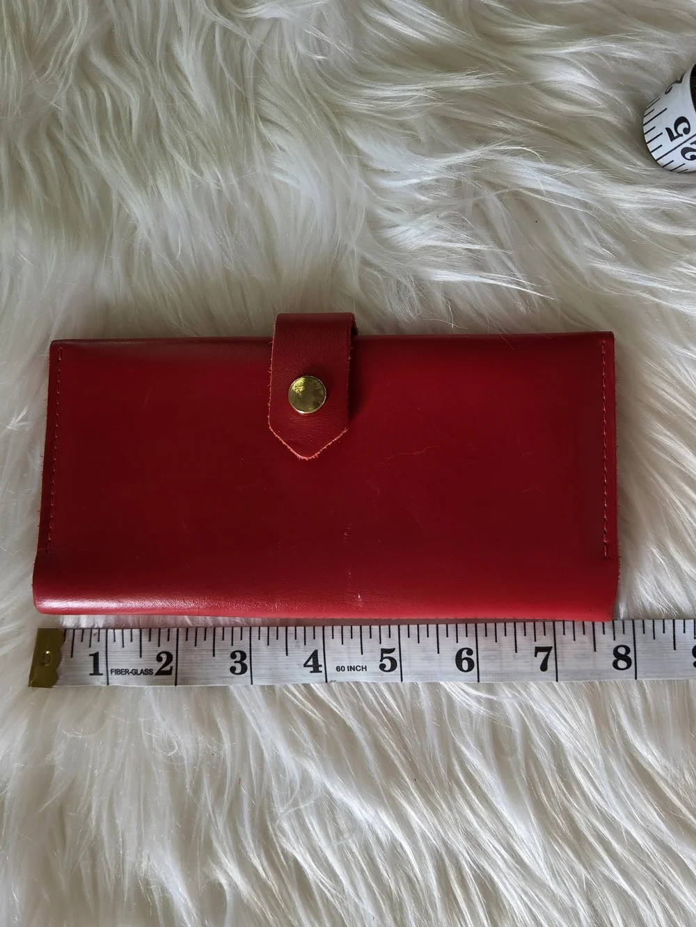 Women's Red Snap Leather Wallet - Unbranded